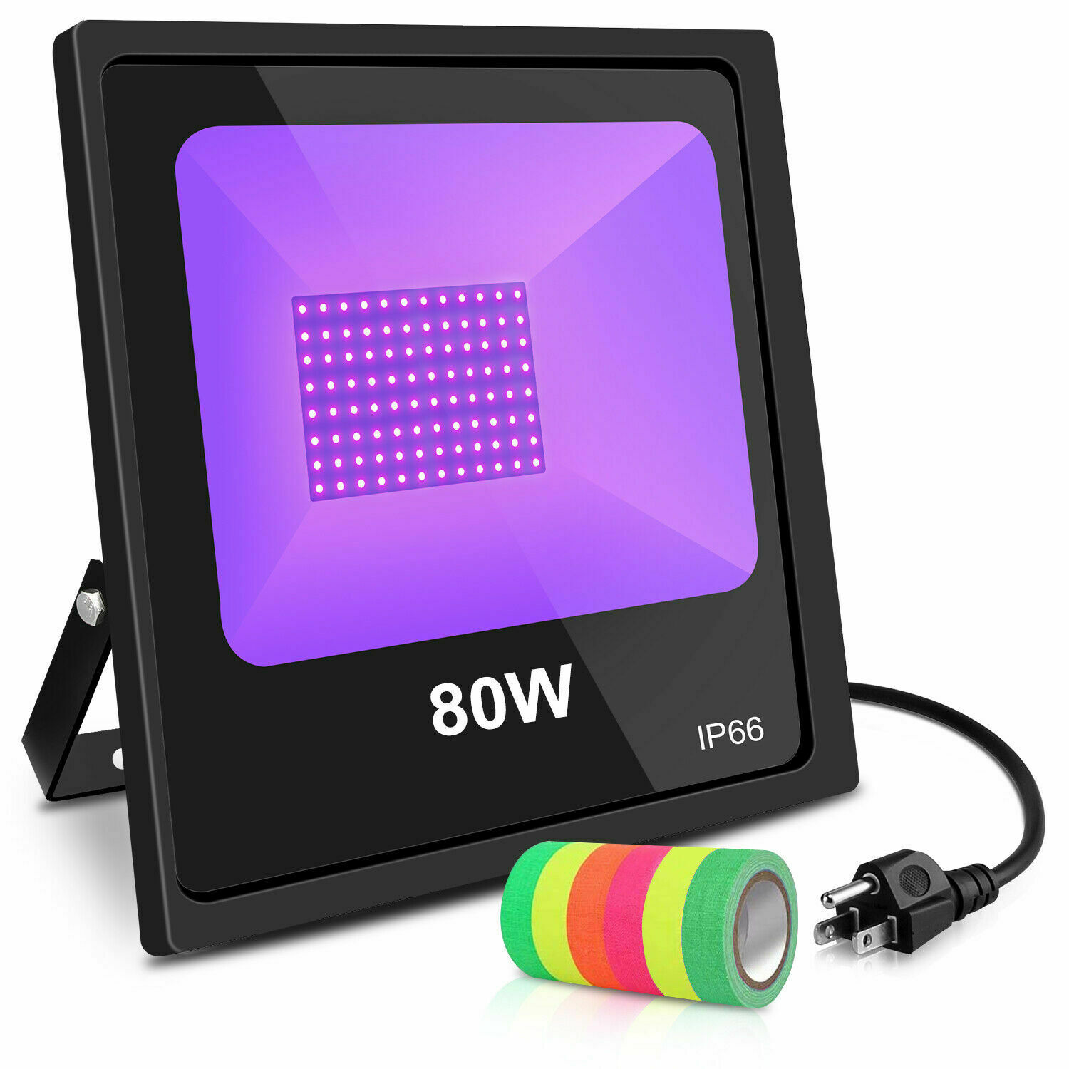 LED UV Black Light 80W 100W 150W Glow Party Stage Club Floodlight + Free Tapes
