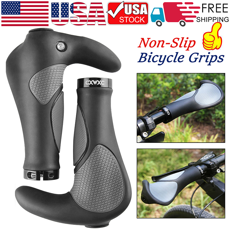 Bike Grips Rubber Mountain Bicycle MTB Handlebar Ergonomic Cycling Lock On TPR