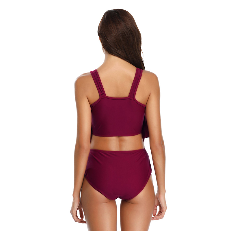Women Swimsuit Swimwear High Waist Push Up Bra Padded ...
