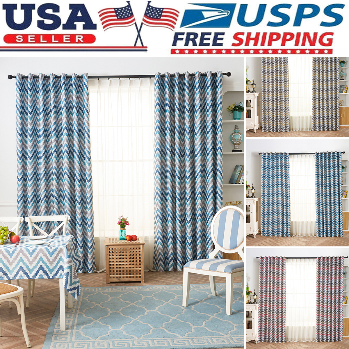 Ring Top Thermal Insulated Blackout Small Window Curtain For