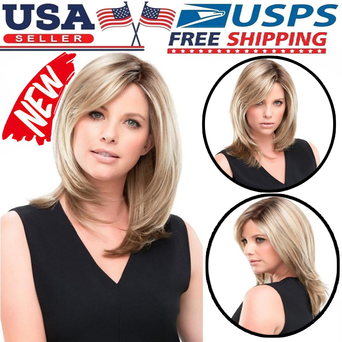 Beautiful Short Hair Blonde Hair Gradient Bob Cut Straight Layered