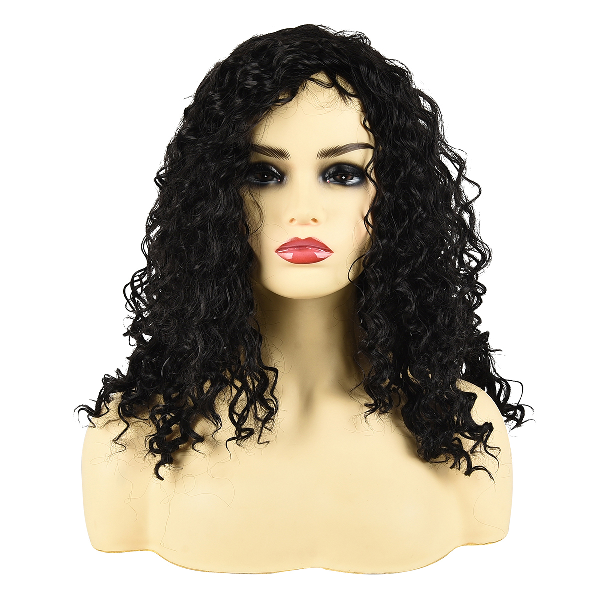 Afro Women Short Wavy Puff Kinky Curly Wig Synthetic Naturally