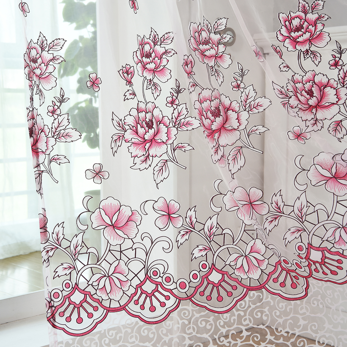 JC PENNEY CHRIS MADDEN PAISLEY (1) SEMI SHEER WINDOW SCARF VALANCE