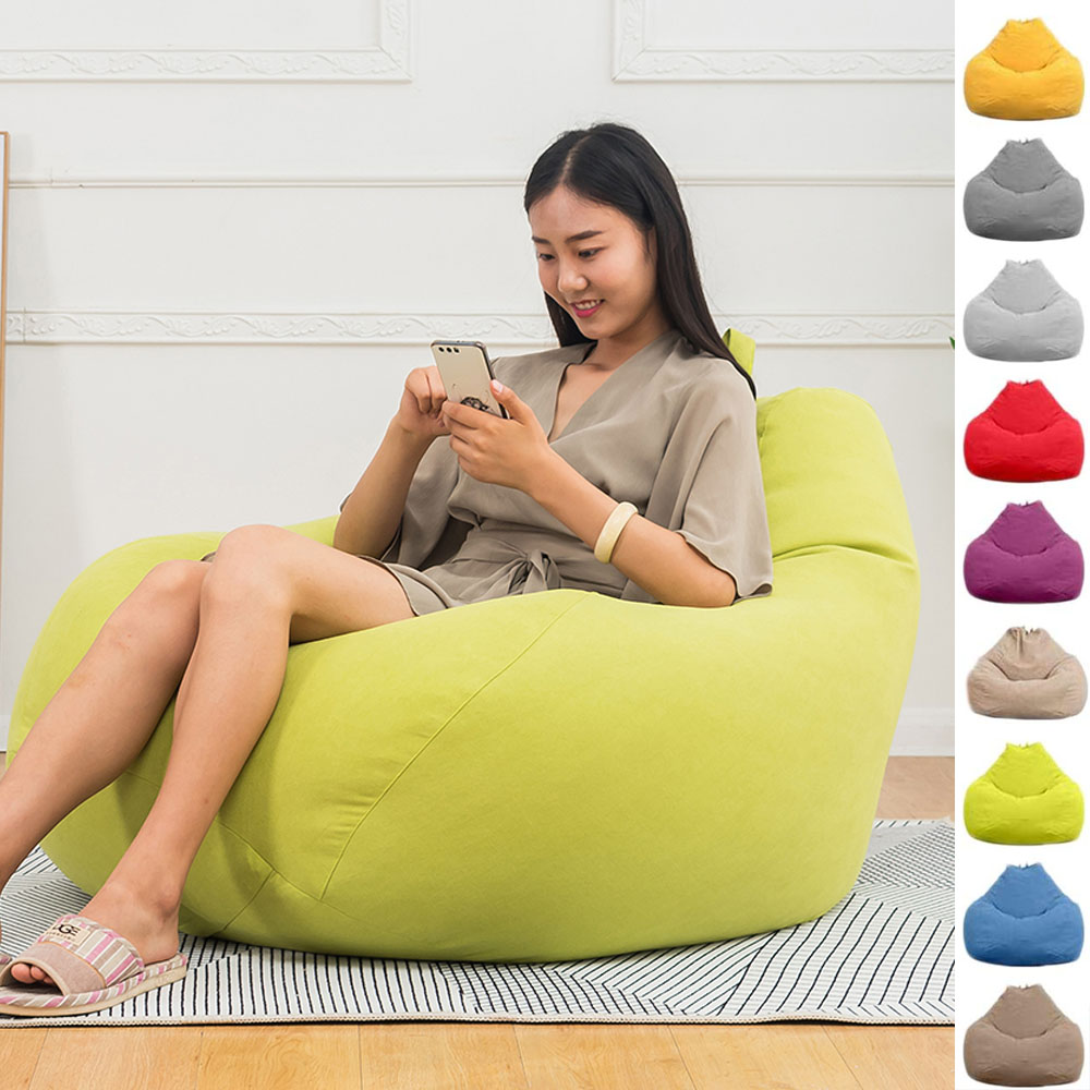 No Filler Household Lounger Bean Storage Bag Lazy Sofa Chairs Puff Couch  Cover