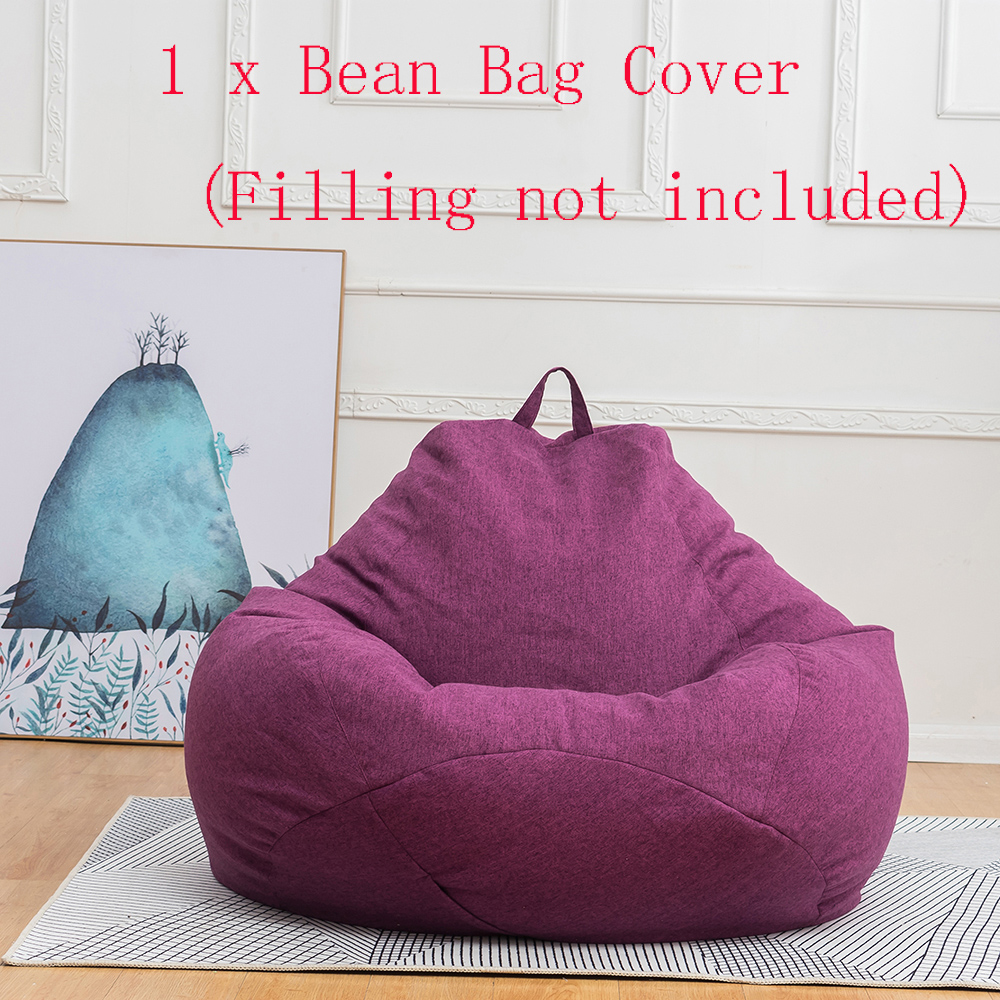 No Filler Household Lounger Bean Storage Bag Lazy Sofa Chairs Puff Couch  Cover