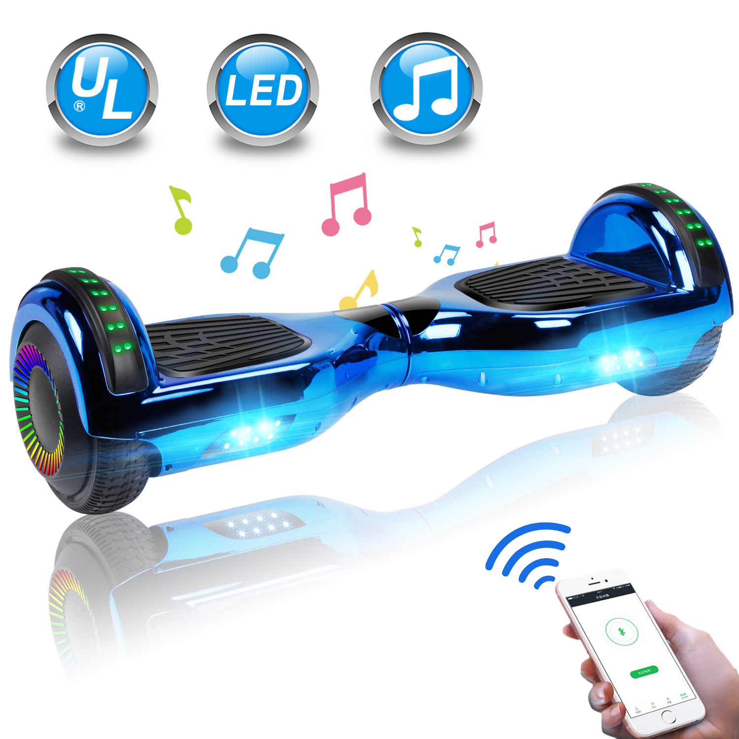 6.5" Bluetooth Hoverboard UL Self Balancing Scooter With LED Sidelights no Bag 