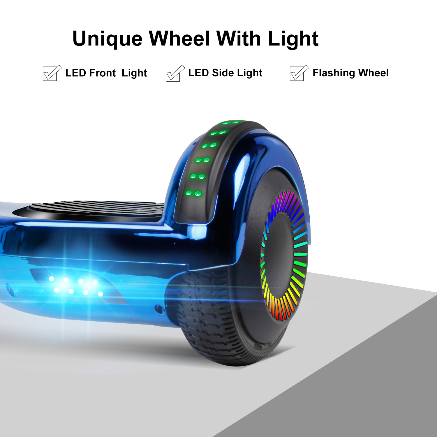 6.5" Bluetooth Hoverboard LED Self Balance Electric Scooter Black noBag for Kids 