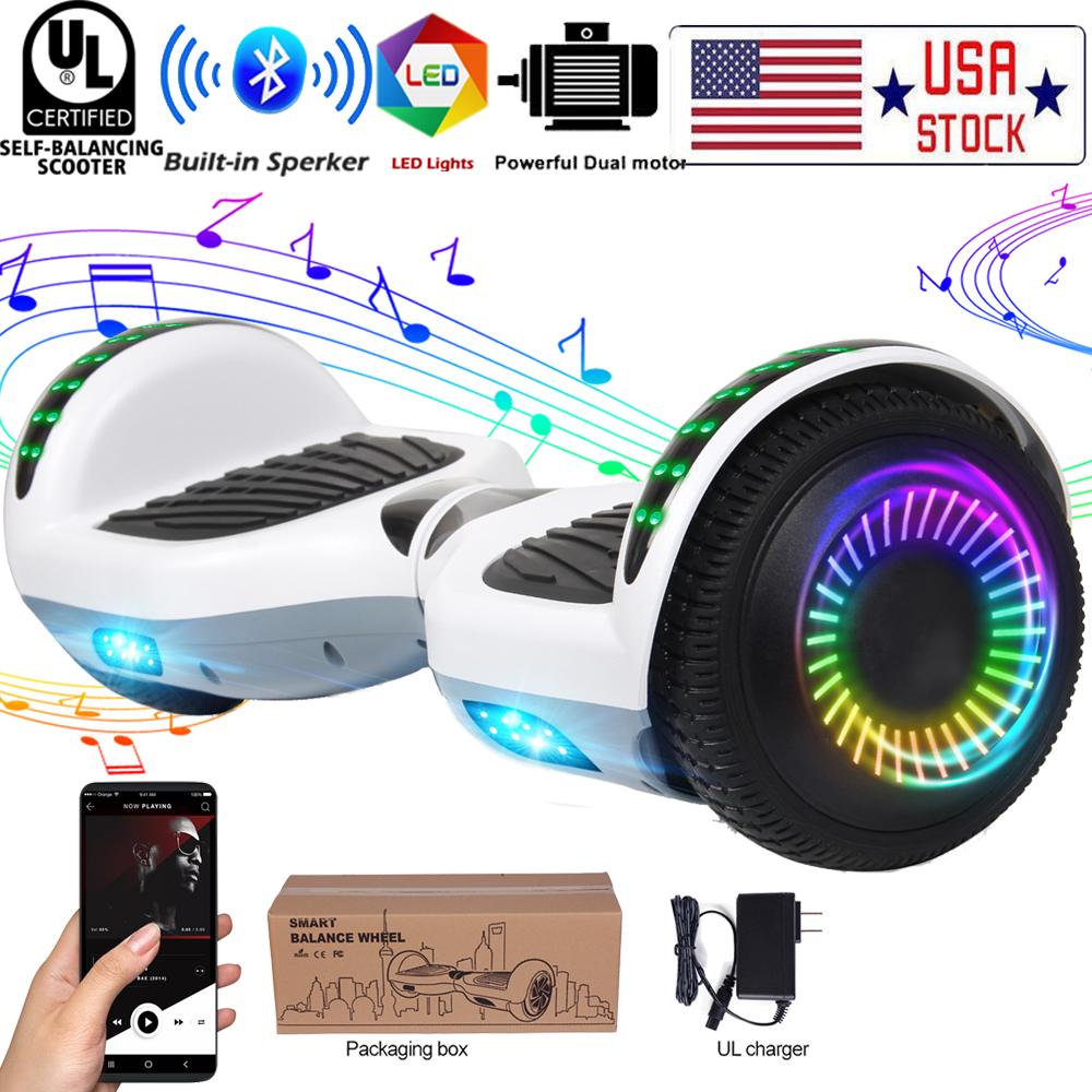 Hoverboard 6.5" Electric Scooters Bluetooth Self Balance Board LED Wheels Lights 
