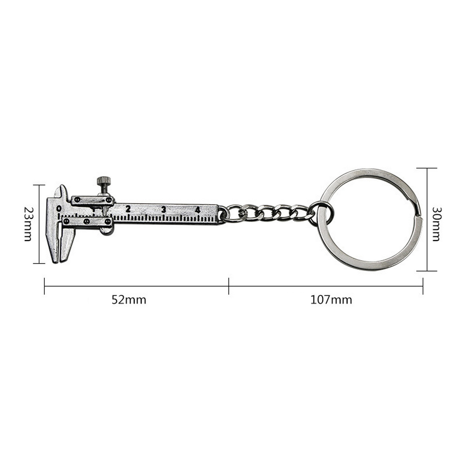 Creative 3D Movable Vernier Caliper Model Key Ring Chain Keychain Key Gadget QP 