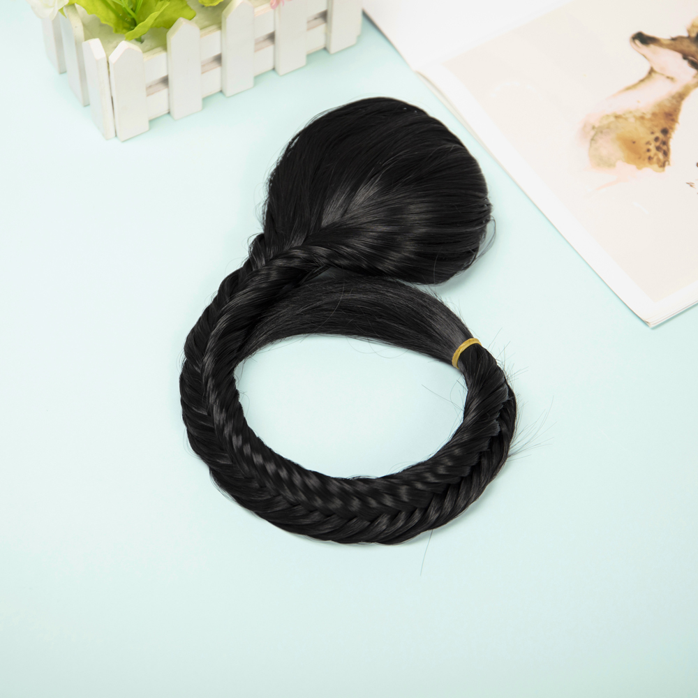 Braided Ponytail Elastic Drawstring Rope Fishtail Plaited Hair Chignon Hairpiece - Picture 12 of 21