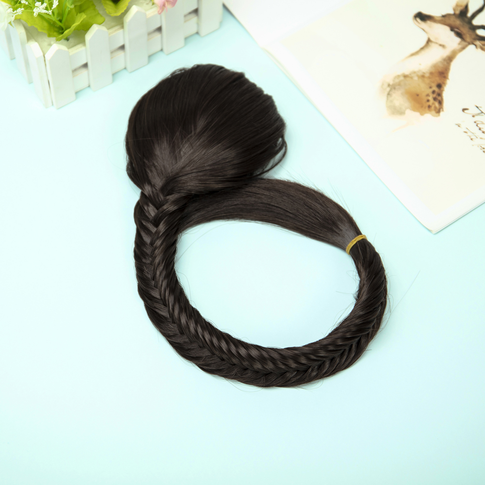Braided Ponytail Elastic Drawstring Rope Fishtail Plaited Hair Chignon Hairpiece - Picture 14 of 21