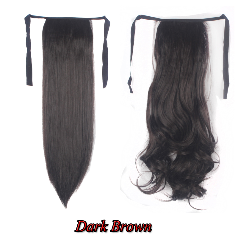 18''22'' Drawstring Ponytail Extension Tie Clip-in Synthet Hairpiece Binding SYF - Picture 14 of 21