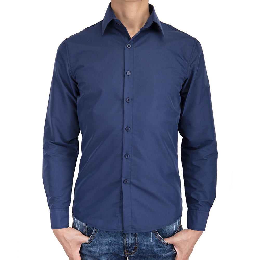 Whitive Mens Solid-Colored Long Sleeve Button Down Stitch Zipper Shirts 