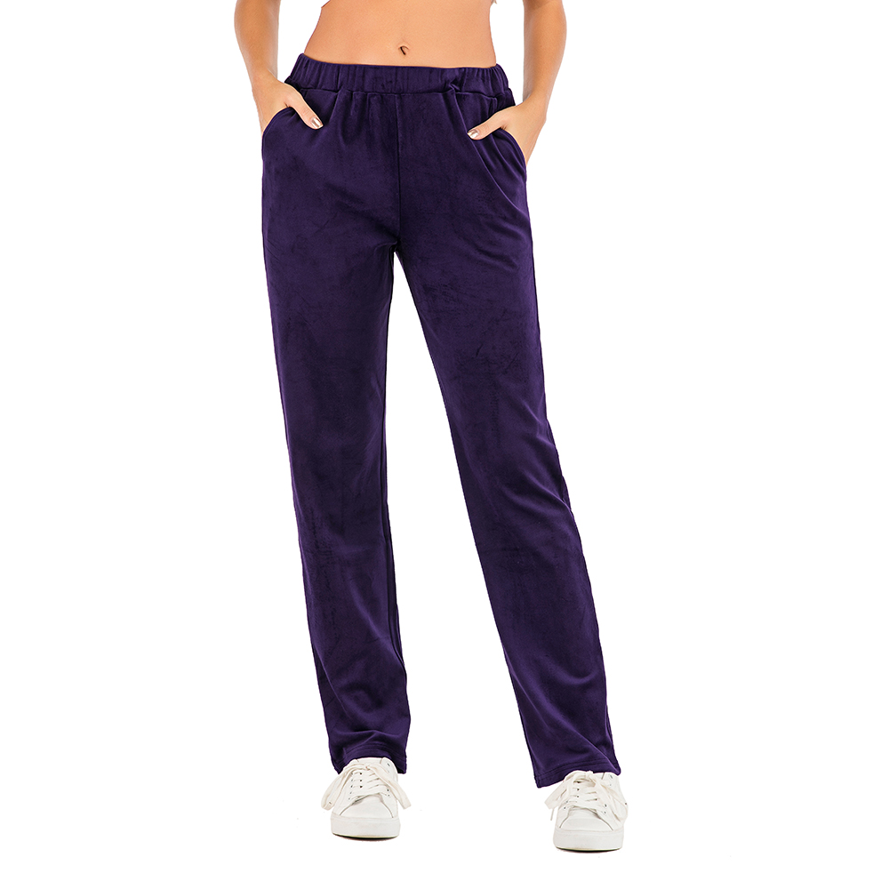 2Pcs/set Women Tracksuits Velvet Zipper Coat Pants Trouser Leisure Activewear US - Picture 17 of 26
