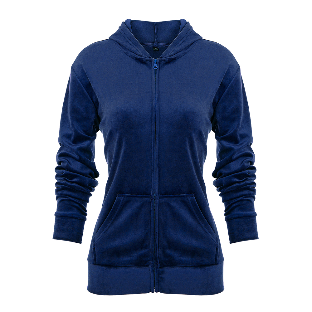2Pcs/set Women Tracksuits Velvet Zipper Coat Pants Trouser Leisure Activewear US - Picture 21 of 26