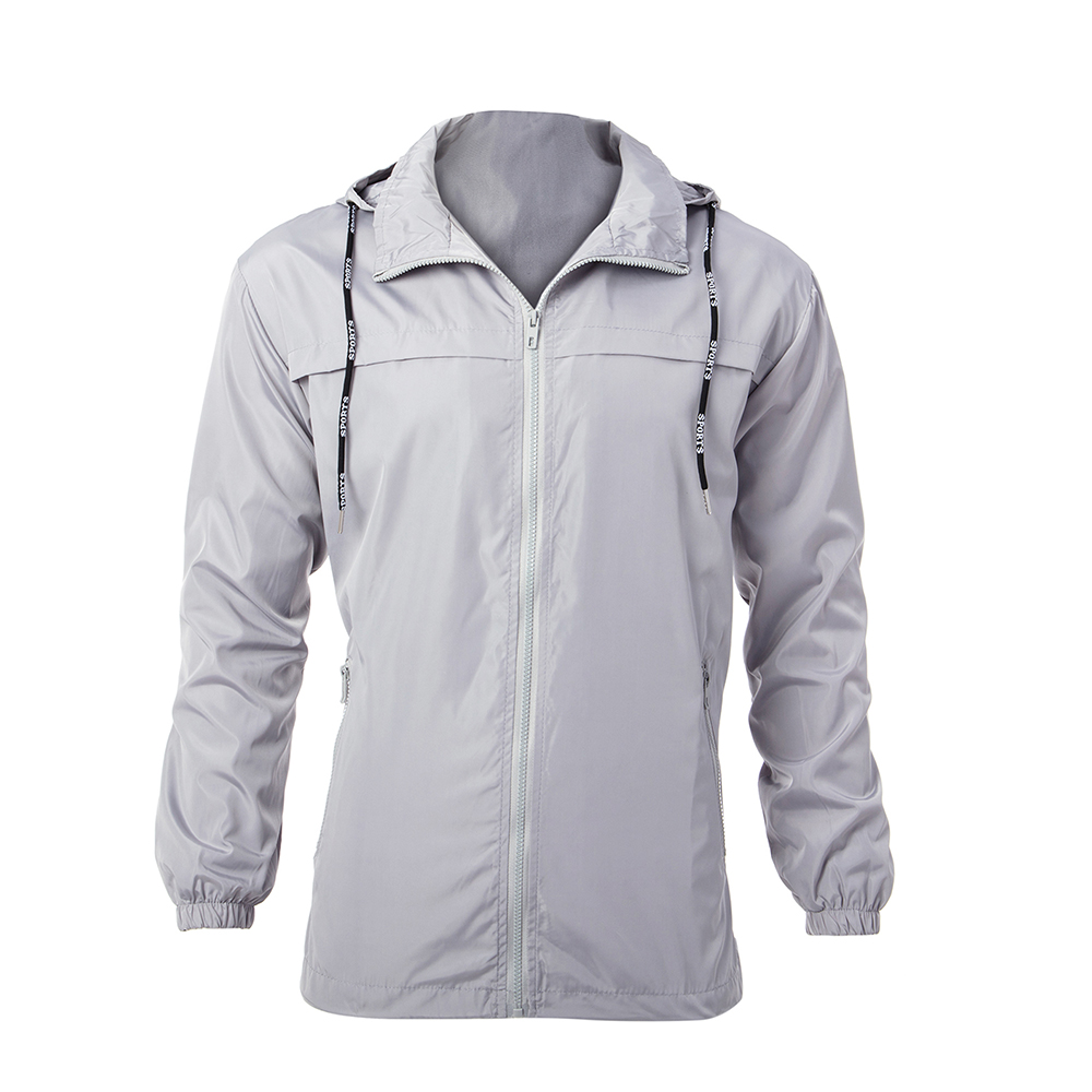 Men Hooded Raincoat Waterproof Jacket Zip Up Windbreaker Ultra-light Coats M-3XL