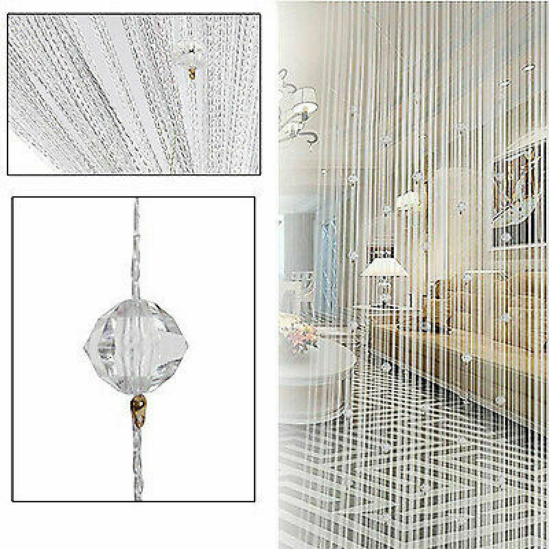 String Tassel Curtain Crystal Beads Window Panel Scarf Valances Divider Beaded - Picture 21 of 22