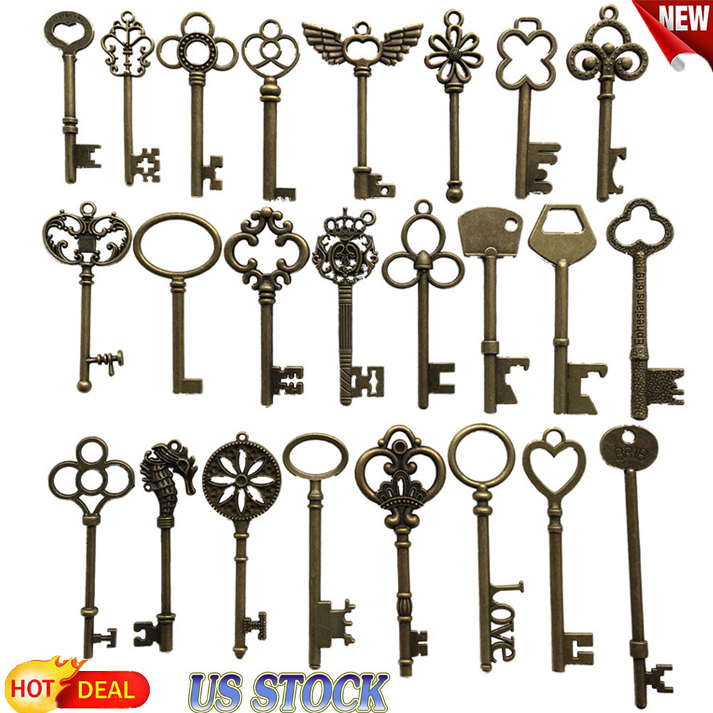 69 Pcs Set Antique Vintage Old Look Ornate Skeleton Key Fancy