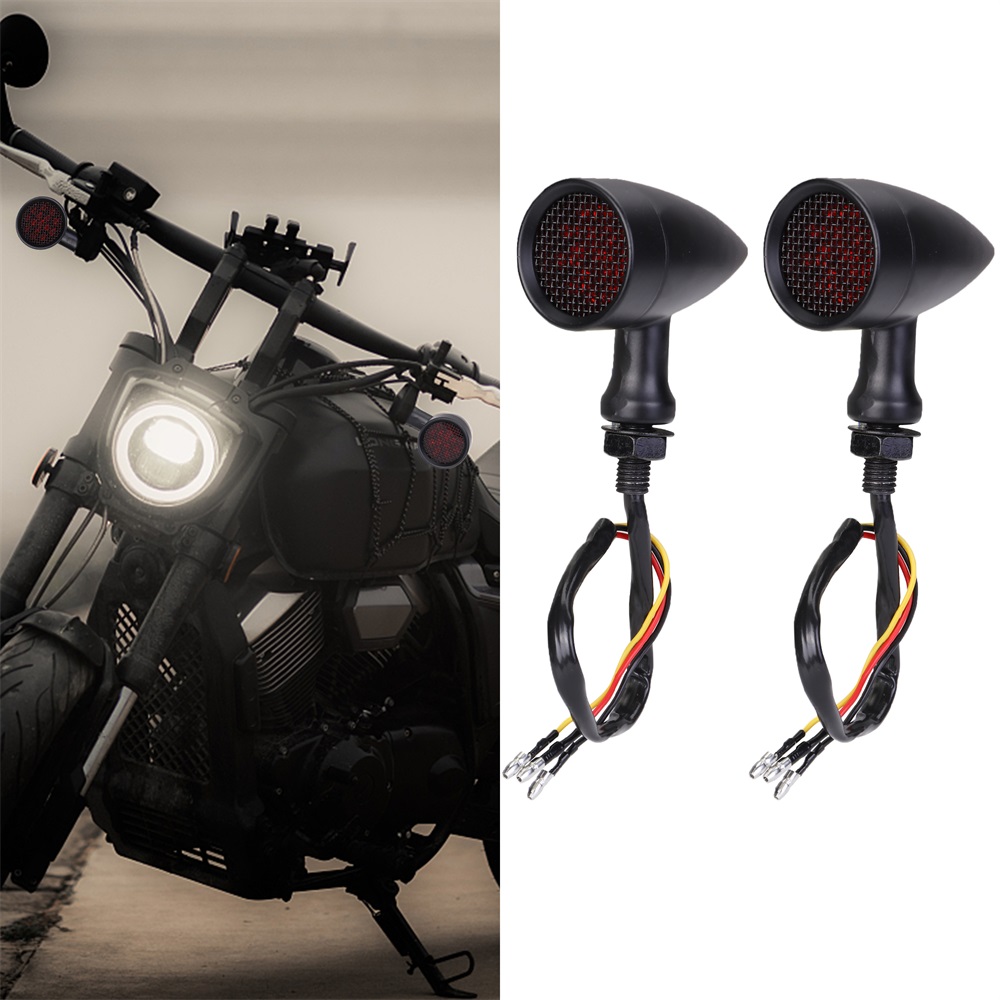 Universal Front LED Turn Signals For Motorcycles - Switchback Bullet Lights, 12V, Smoked Lens, Waterproof - View #13