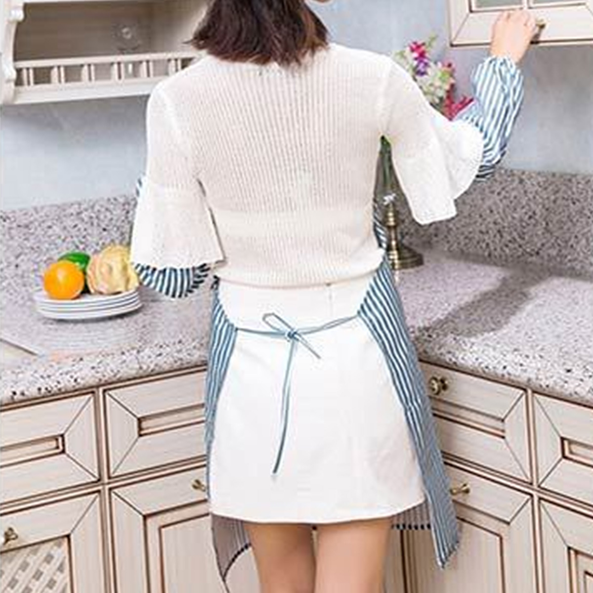 Waterproof Restaurant Home Kitchen Cooking Apron With Sleeve Bib Dress Wpocket Ebay 