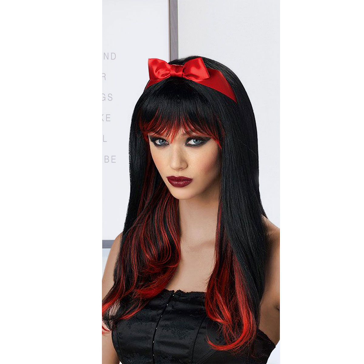 Halloween Cosplay Gradient Synthetic Wig Long Straight Curly Hair With