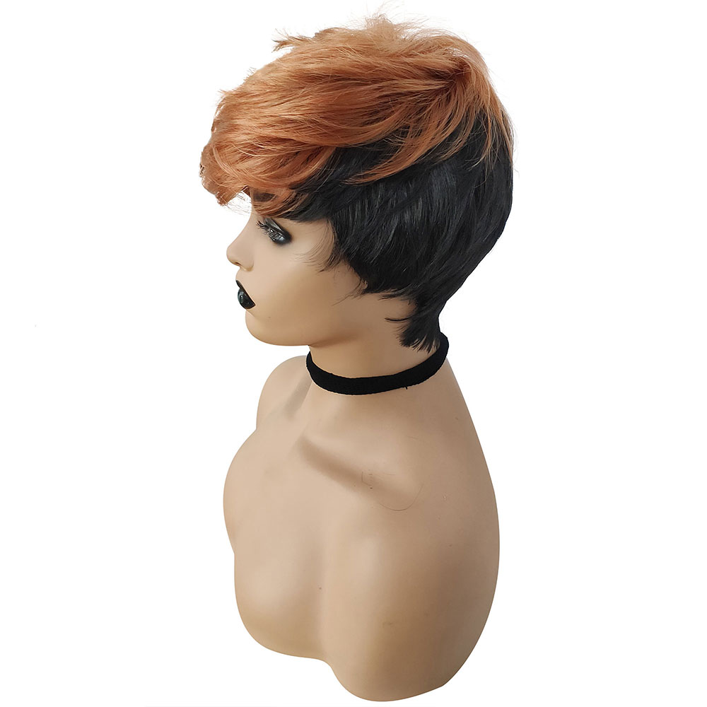 Women Short Brown Synthetic Wigs Short Pixie Hair Wavy Wigs Cosplay For Ladies Ebay 