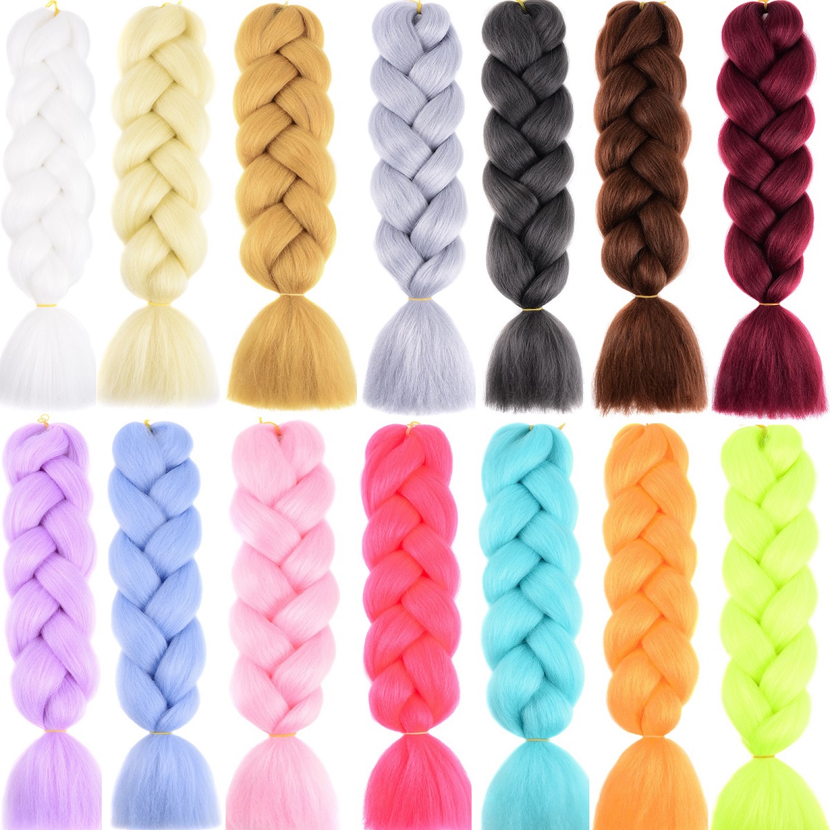 2X Multi-Colors 24'' Dip Dye Kanekalon Jumbo Braid ...