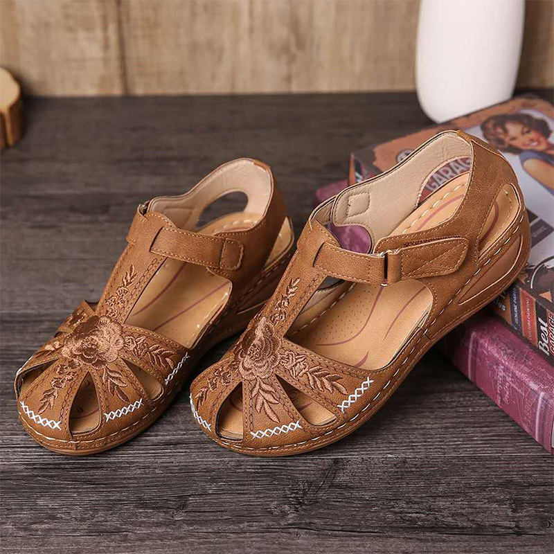 Women Summer Casual Orthopedic Sandals Closed Toe Mules Slippers Flat Shoes | eBay