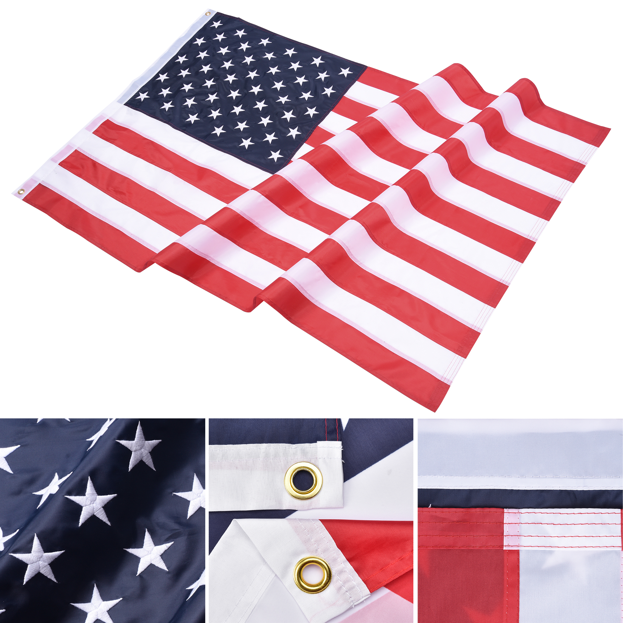 20/25/30ft Sectional Flagpole Aluminum Kit Outdoor Halyard Pole Can Fly 2 Flag 