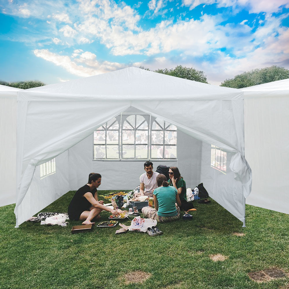 10'x10ft Outdoor Canopy Party Wedding Tent Gazebo Wedding Tent w/ Sidewalls