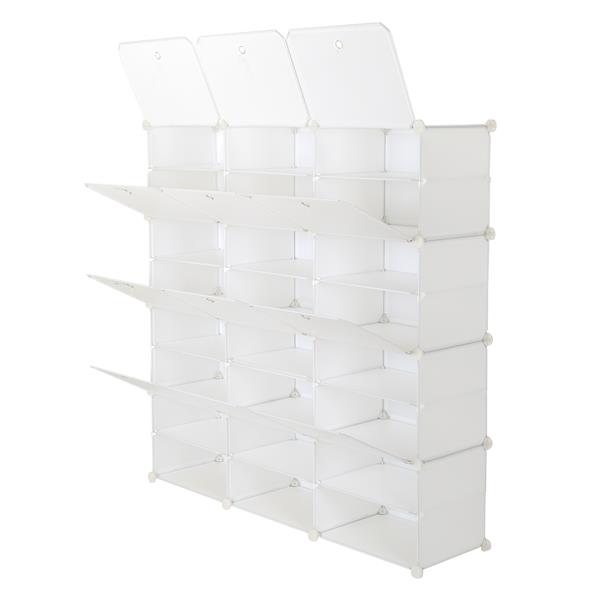 Storage Organizer Shoe Rack Clear Door Unit Cube Cabinet 12Tier Shelf  Stackable