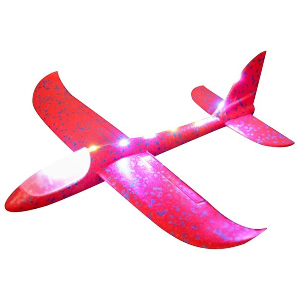 Airplane Model Children Toy Foam Glider Manual Launch Throw Plane LED