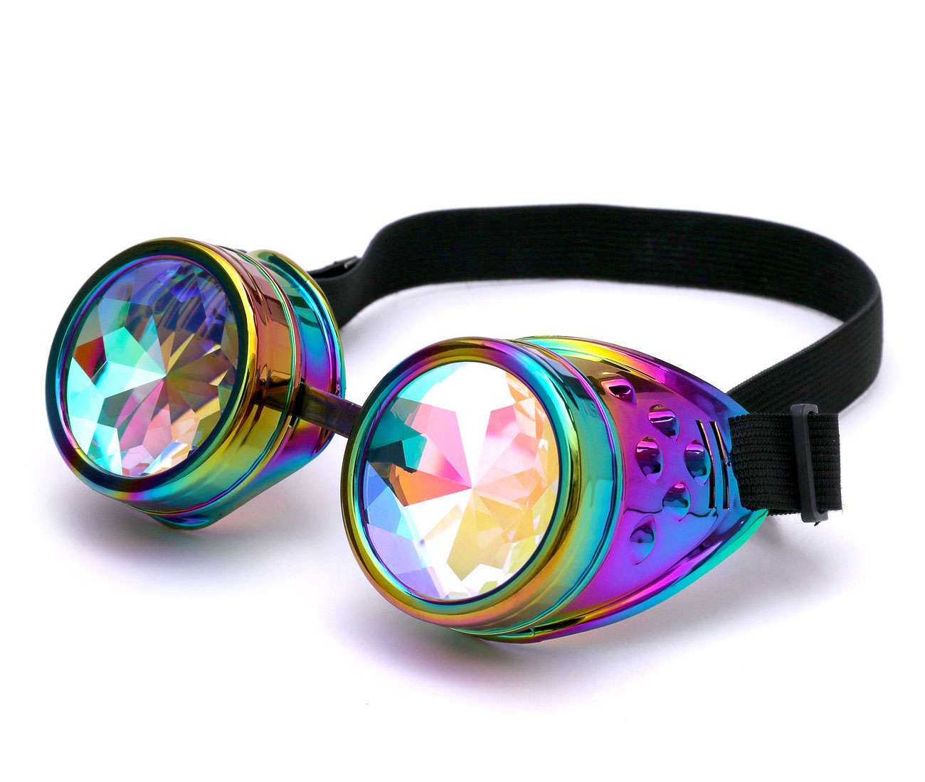 Kaleidoscope Gothic Goggles - Steampunk Victorian Cosplay Glasses Costume Accessory