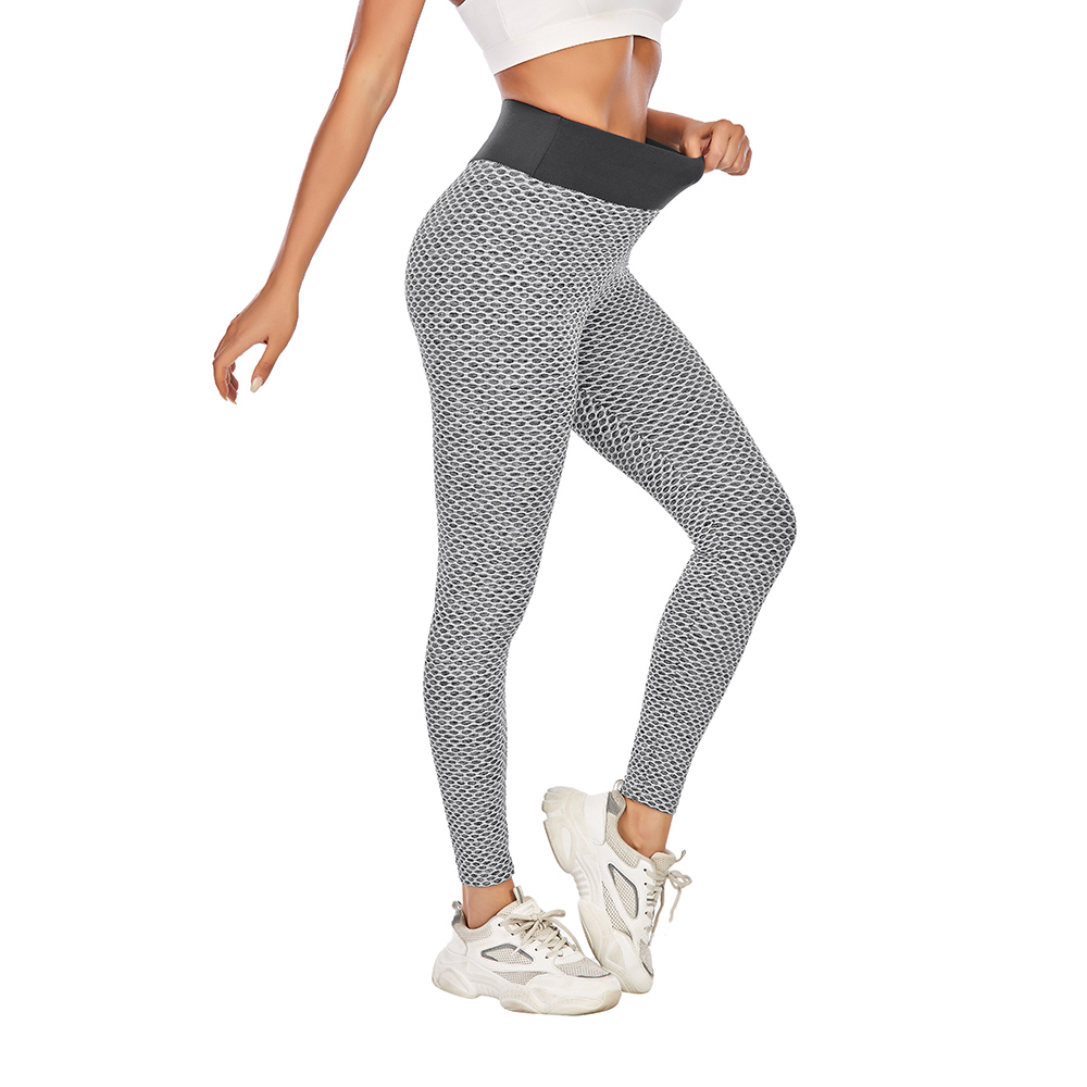Women Running Leggings High Waist Butt Lift Durable Workout Textured Yoga Pants - Picture 13 of 28