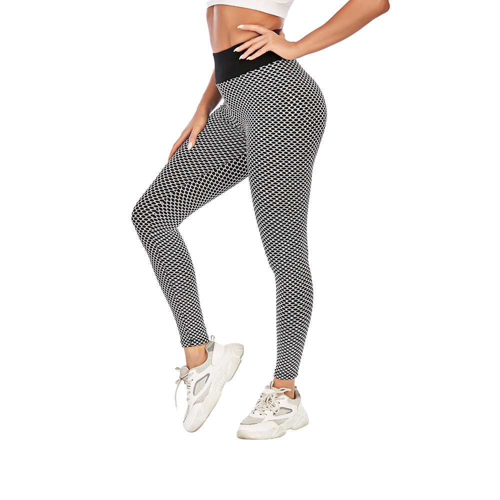 Women Running Leggings High Waist Butt Lift Durable Workout Textured Yoga Pants - Picture 14 of 28