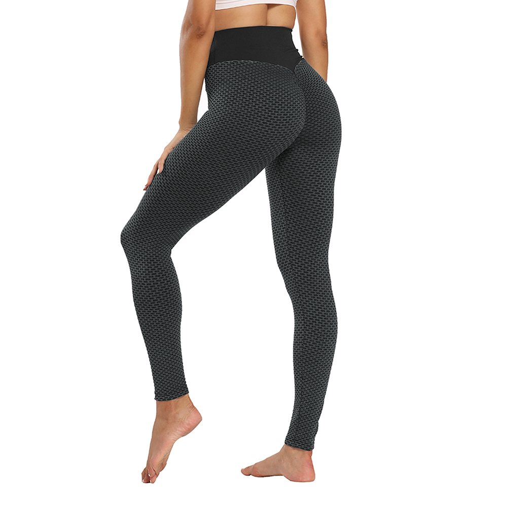 Women Running Leggings High Waist Butt Lift Durable Workout Textured Yoga Pants - Picture 15 of 28