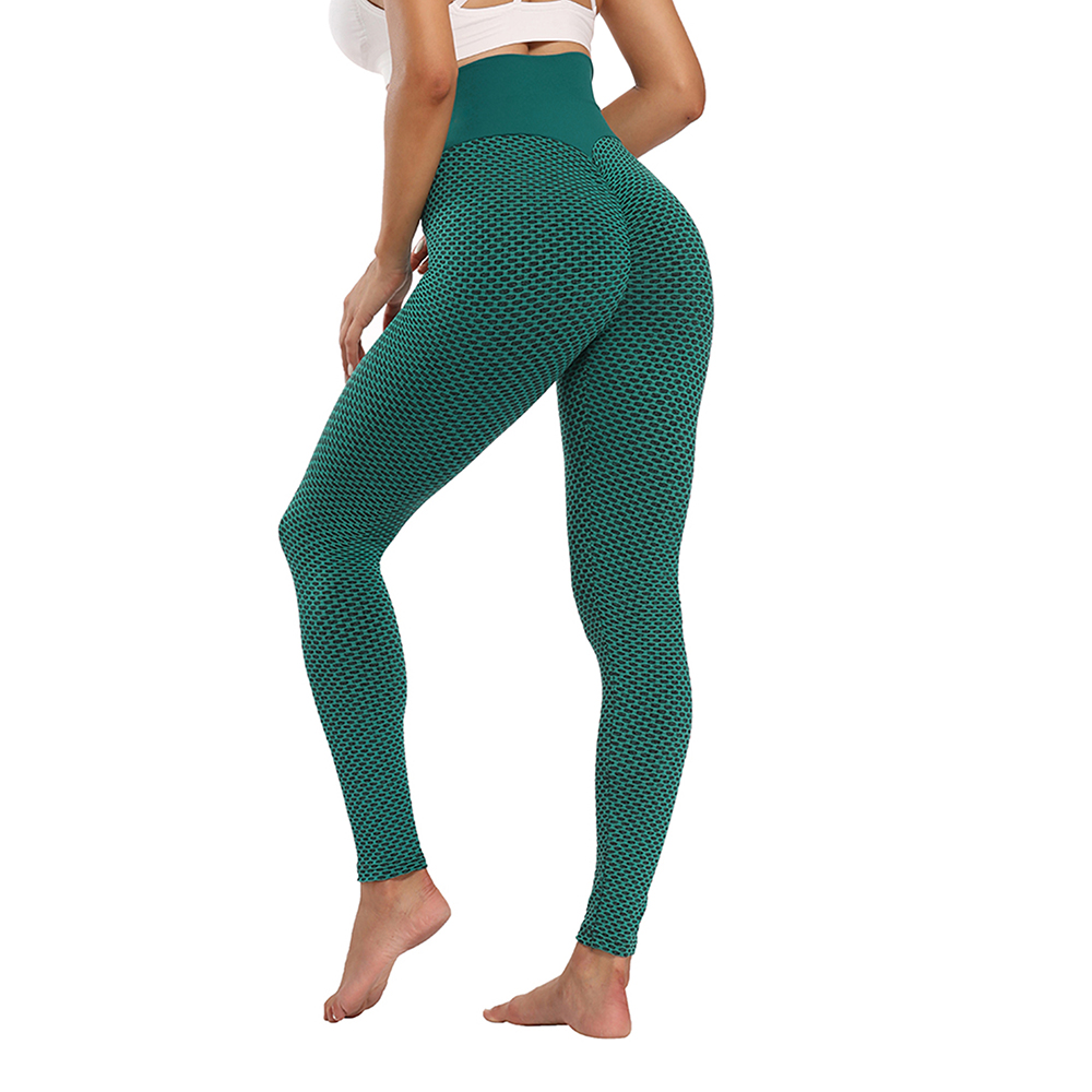 Women Running Leggings High Waist Butt Lift Durable Workout Textured Yoga Pants - Picture 17 of 28