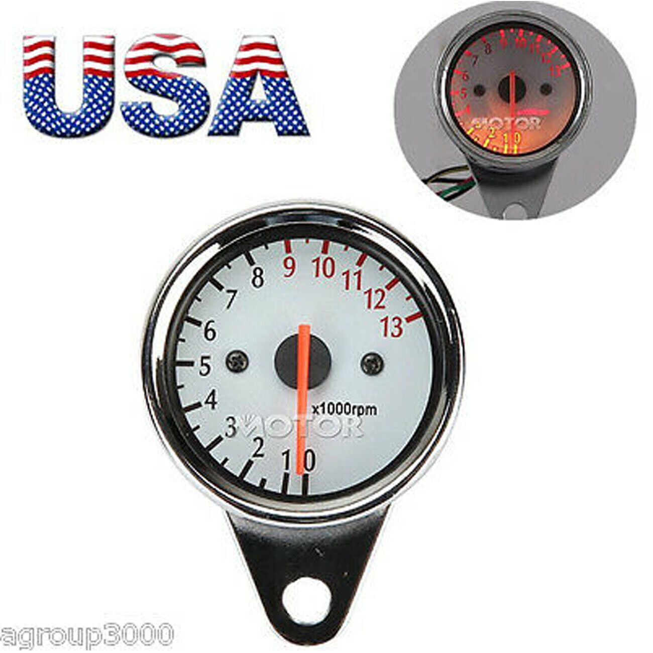 Motorcycle 13000RPM Tachometer Gauge For Honda Shadow Ace Classic