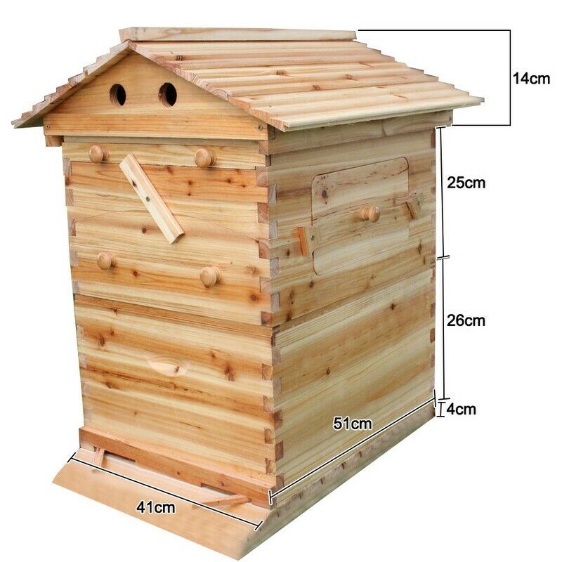 thumbnail 14  - Upgraded Beehive Brood Box Bee House OR 7 Pcs Free Honey Hive Frames US Stock