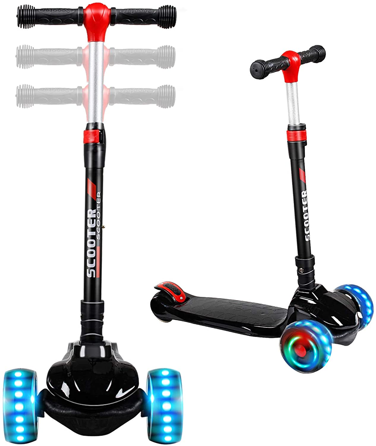LED Scooter für Kinder Deluxe 3 Wheel Glider Tretroller Kickscooter Geschenk 
