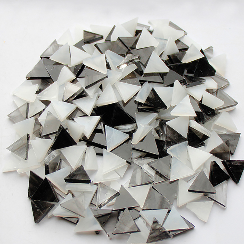 Triangle Mica Glass Mosaic Tiles 15x15mm DIY Crafting Stained Glass Mosaic 50g 