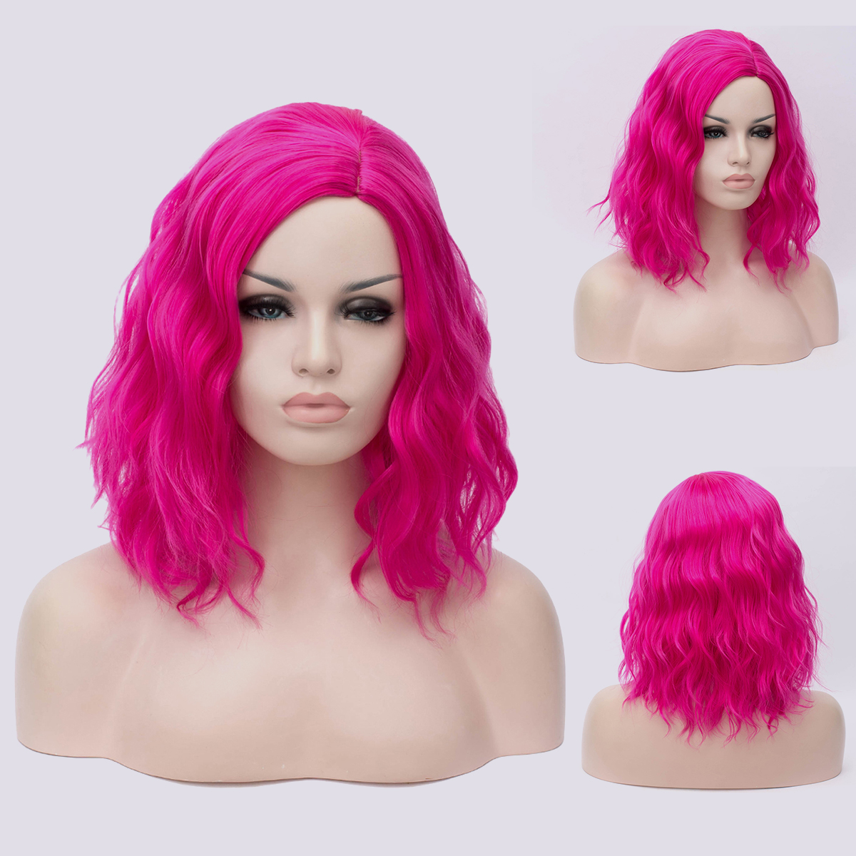 Anime Instant Noodles Short Curly Wavy Hair Full Wigs Bob ...