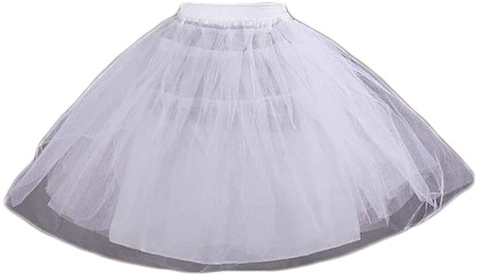 3 Layers Bridal Petticoat Hoopless Skirt Crinoline Slip Wedding Lace Edge Dress 