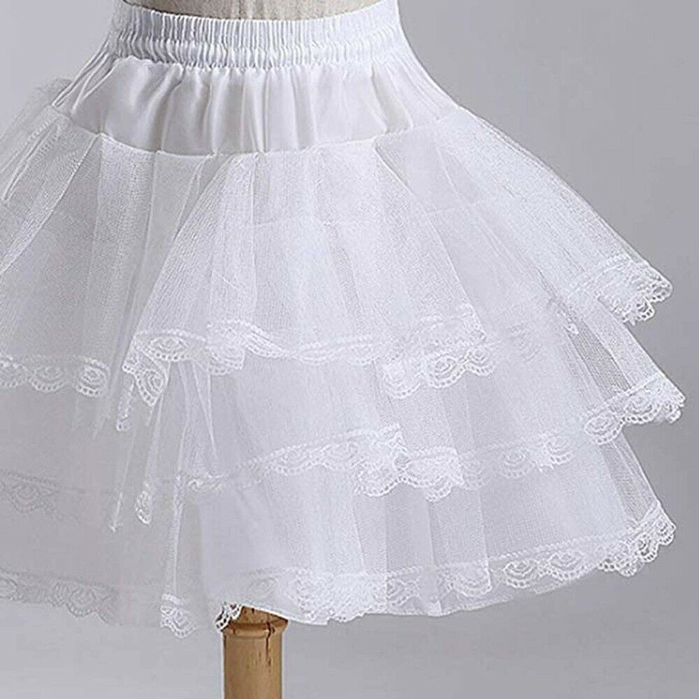 ZoyHouse 3 Layers Girls Slip Flower Girl Petticoat Crinoline Hoopless Skirt Underskirt for Kids CQC2 
