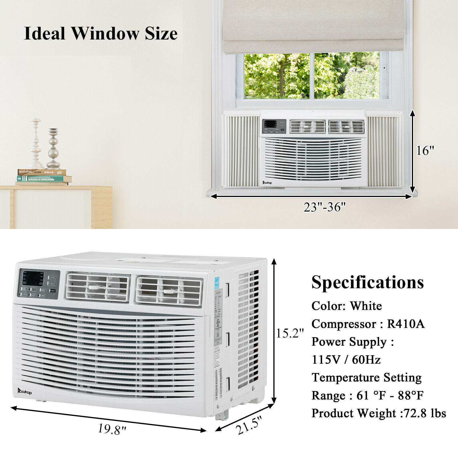 Fan only setting on window air conditioner