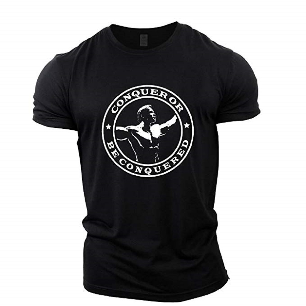 T-shirt bodybuilding casual moda stampa personaggio manica corta top - Foto 8 di 15
