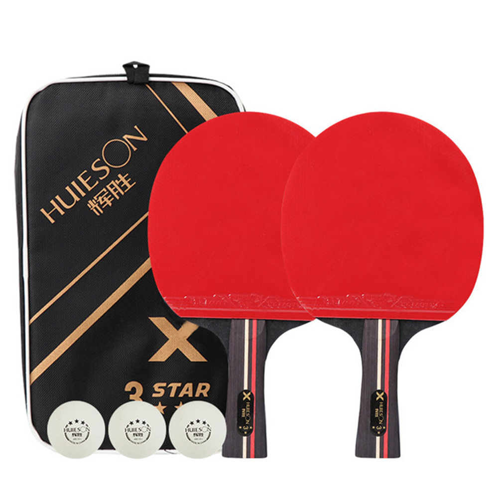 2 Professional Table Tennis Ping Pong Racket Paddle Bat+3 Balls Bag Set K6H3-New 