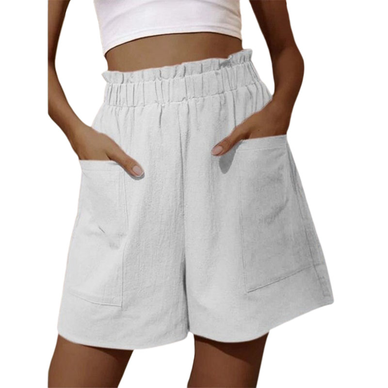Womens Baggy Elasitc Waist Cotton Linen 