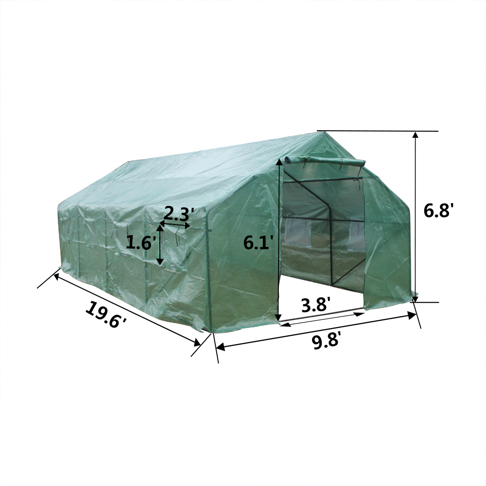 Portable Heavy Duty Greenhouse Tent Walk-In Green House Garden Plant Grow  Tent