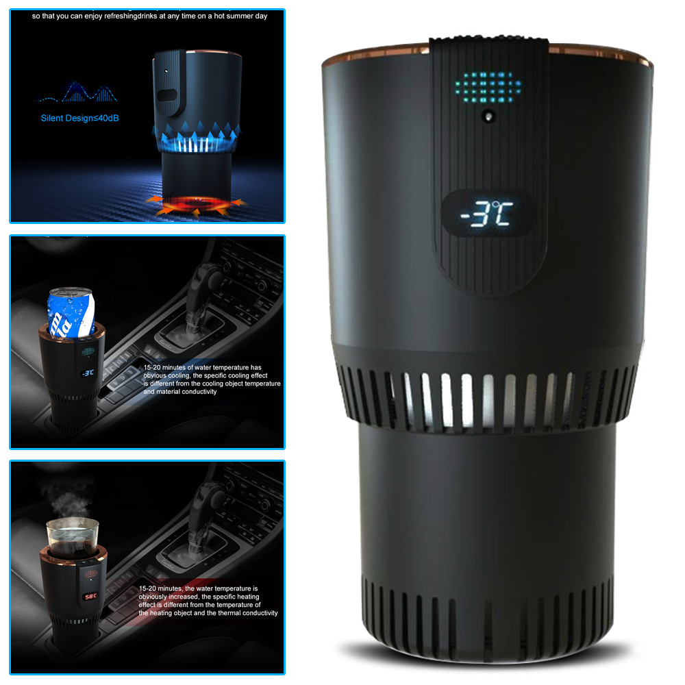 Car Heating Cooling Cup Holder 2in1 Office Cup Warmer Cool Smart